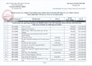 CƠ QUAN PHƯỚC THIỆN CẬP NHẬT THÔNG TIN VỀ SỐ TIỀN THIỆN TÂM CÔNG QUẢ GIÚP ĐỠ ĐỒNG BÀO, ĐỒNG ĐẠO TẠI MIỀN TRUNG BỊ ẢNH HƯỞNG BÃO, LŨ